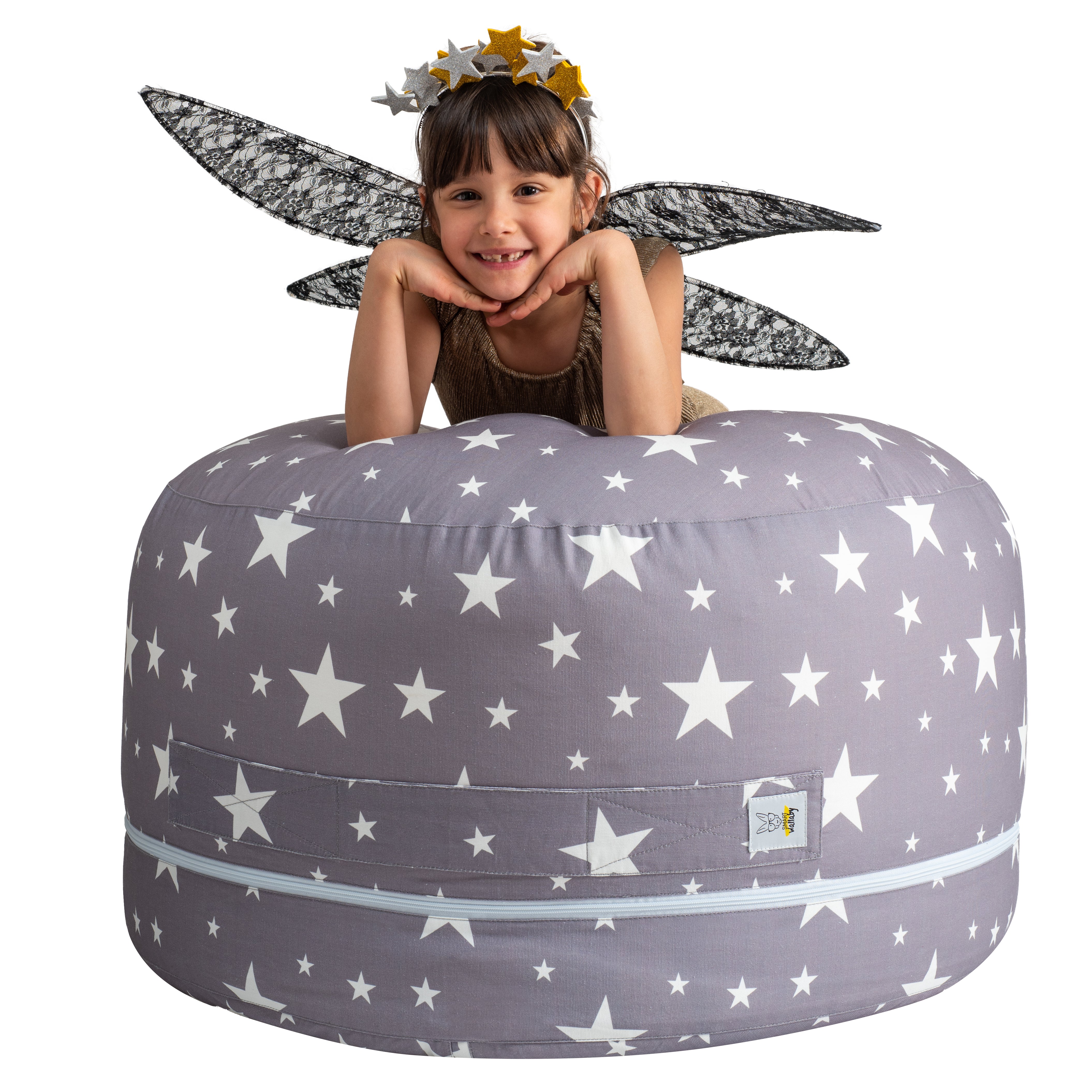 Twinkle Twinkle Stuffed Animal Storage Bean Bag Chair Smart Wallaby